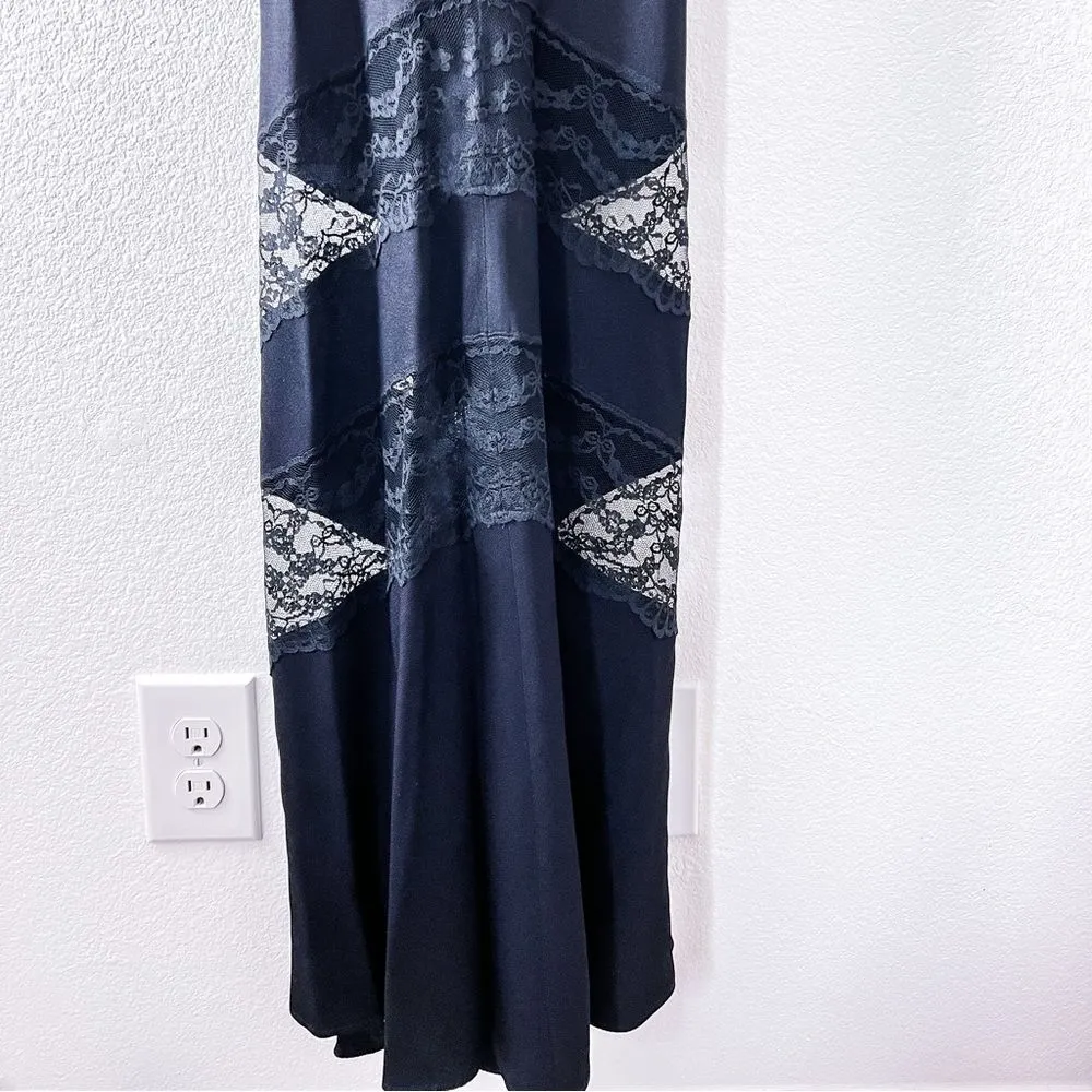 Vintage Jessica McClintock for Gunne Sax Black Evening Cocktail Dress with Lace‎ - Image 5