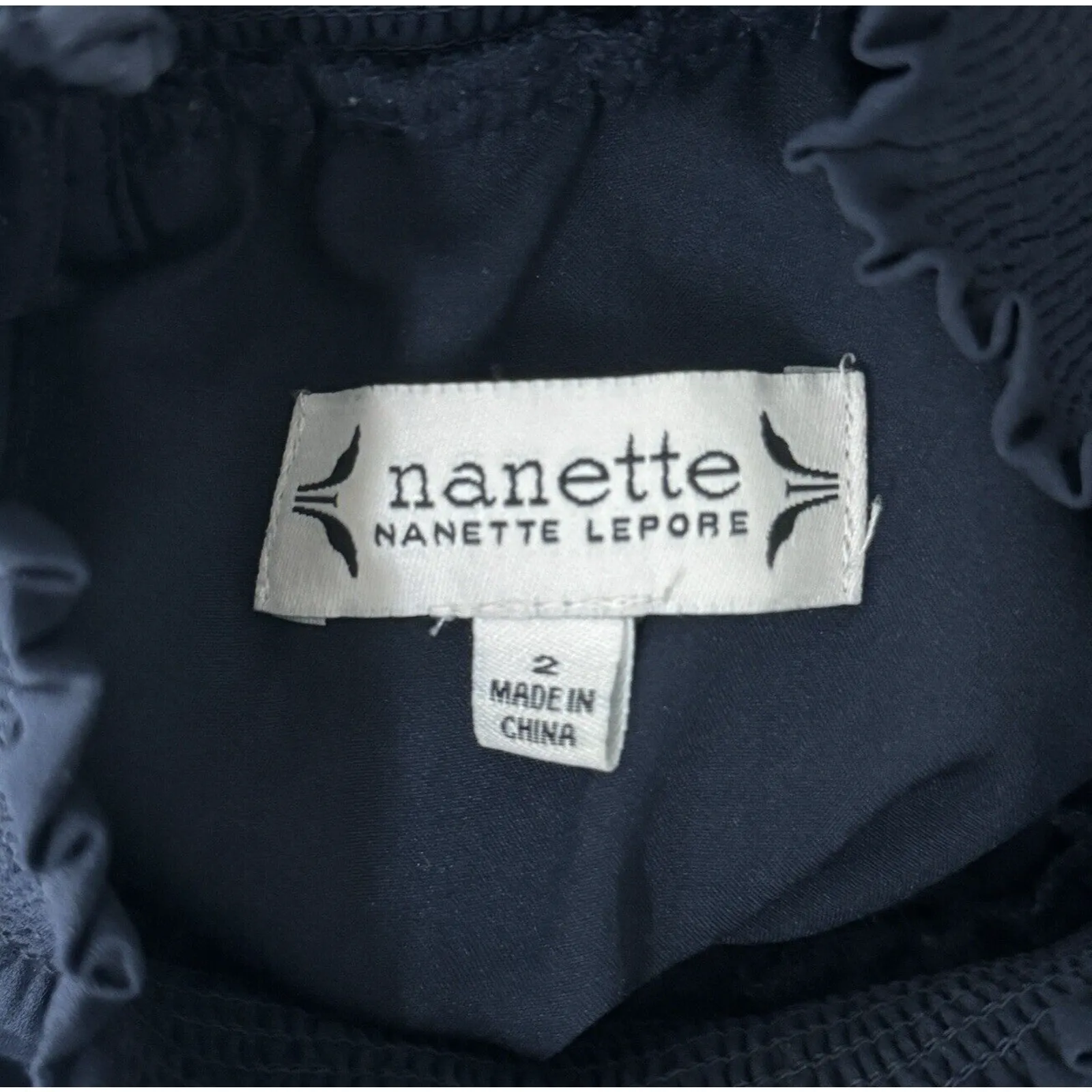 Nanette Lepore Dress‎ Women 2 Navy Blue Accordion Smock Dress Business Party - Image 6