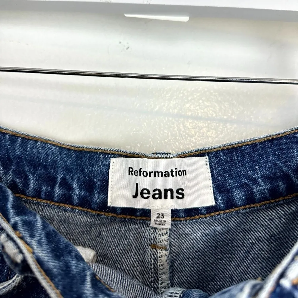 REFORMATION Tazz Denim Maxi Skirt in Wash Hemlock Size US 23 - Image 8