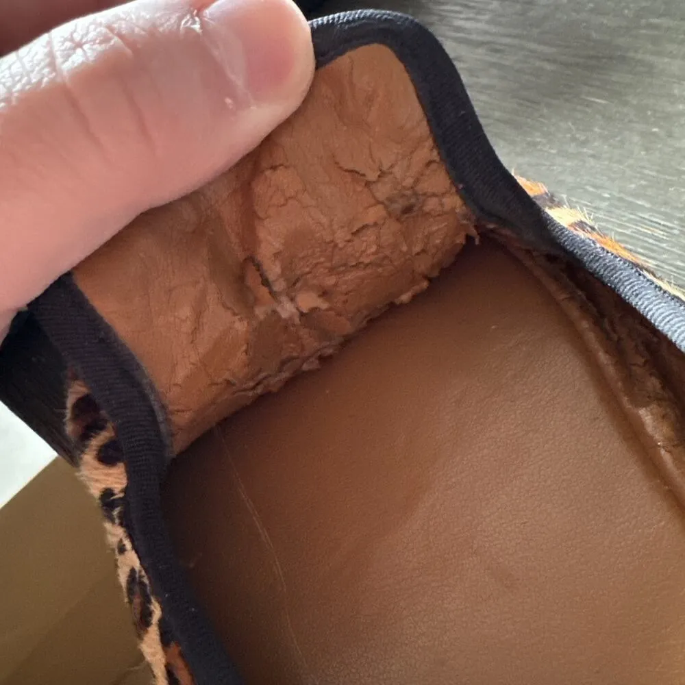 Nine West Flats Women Size 10.5 Round Tie Leapord Animal Print Abay Smoking - Image 4