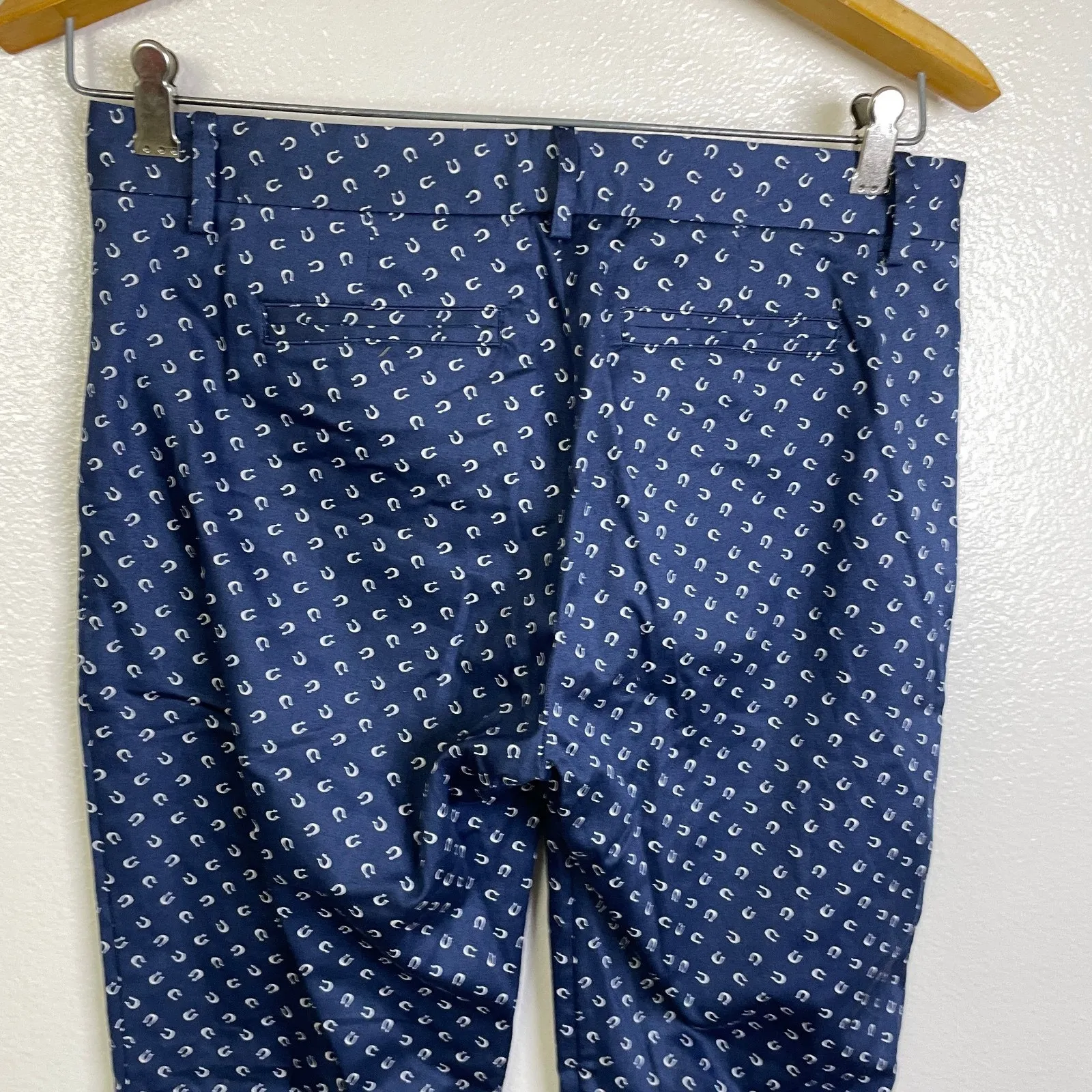 Serena & Lily Nina Pants Womens Size 4 Blue Horseshoe Printed Chino Straight NWT - Image 9