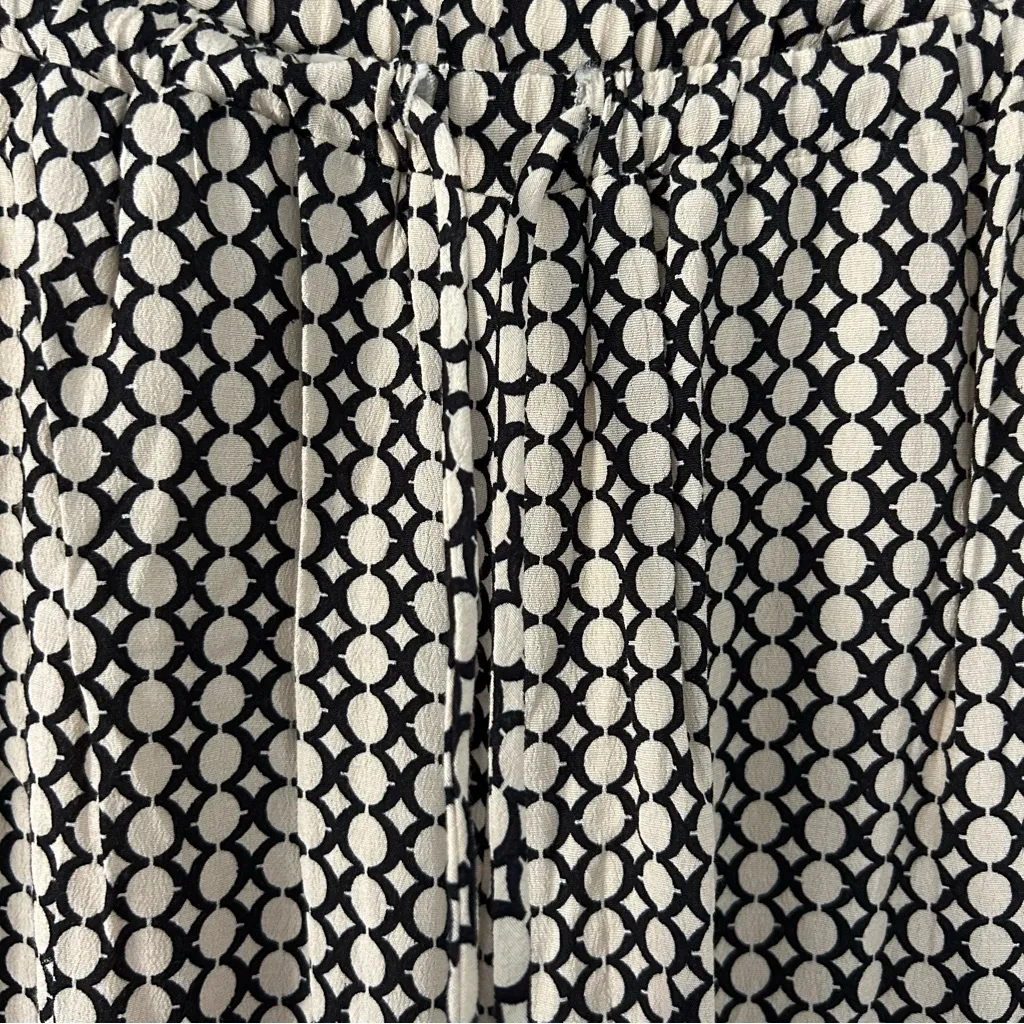 DISSH Mars Black Geometric Print Cream Black High Rise Wide Leg Pants 4 - Image 3