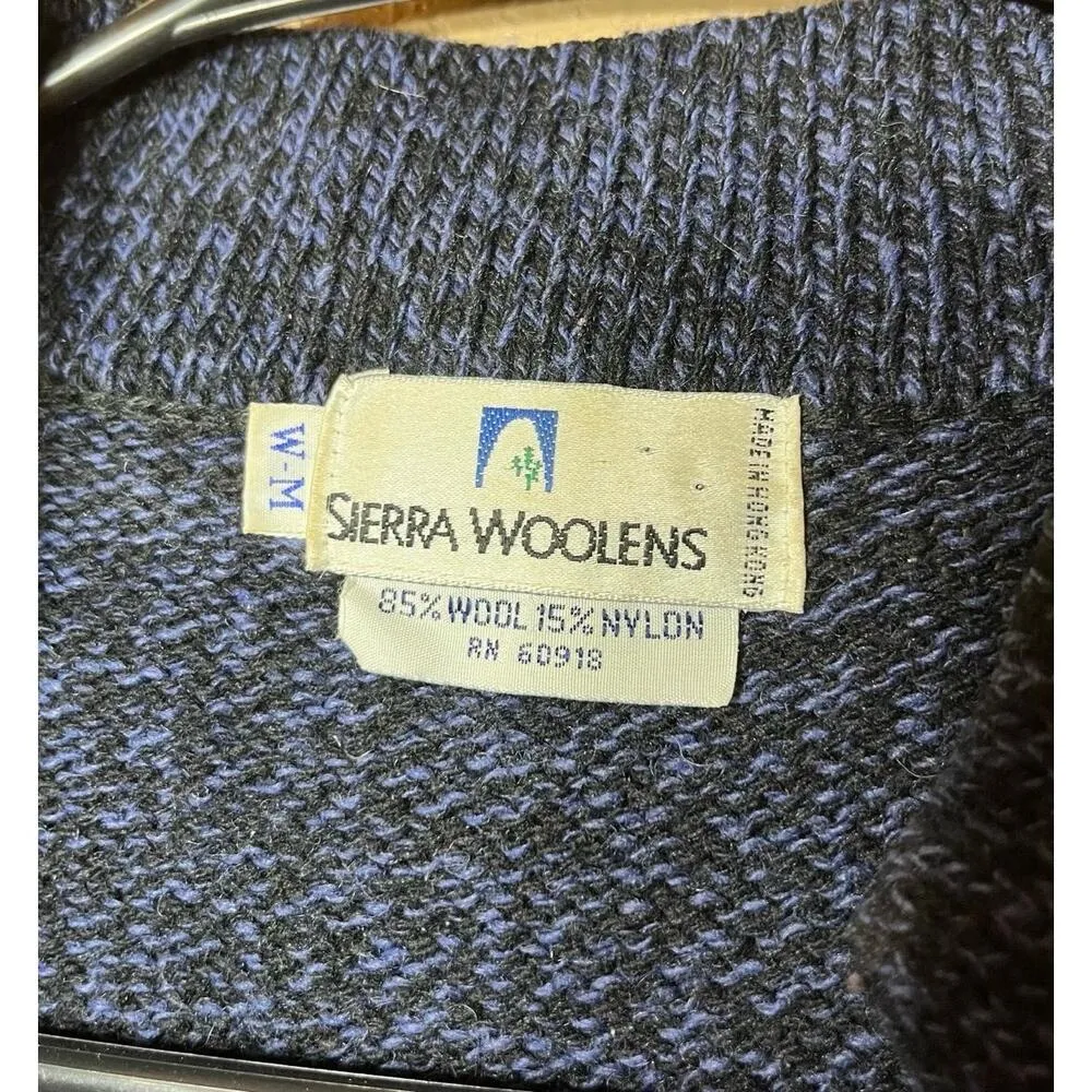 Vintage Sierra Woolens Multicolor Wool Blend Pullover Sweater Womens Medium Blue - Image 7