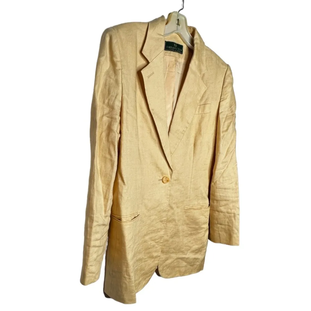 Vintage‎ Embassy Row Pure Linen Blazer Size 6 - Image 2