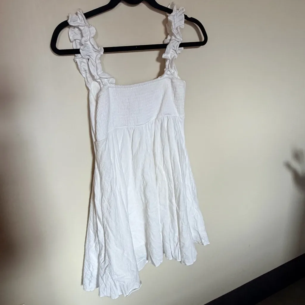 Lulus white ruffle mini sundress M - Image 3