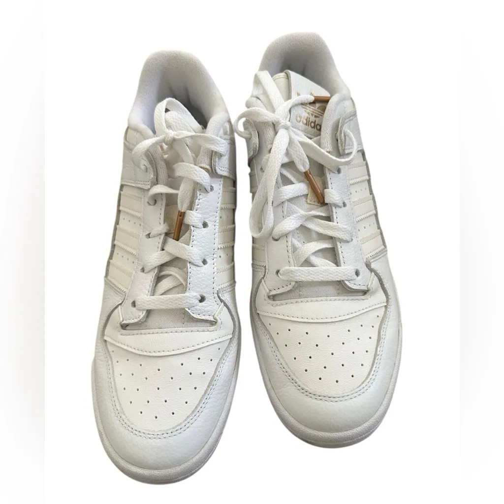 Adidas Forum Low White Gold tumbled leather sneakers size 10.5 women - Image 4