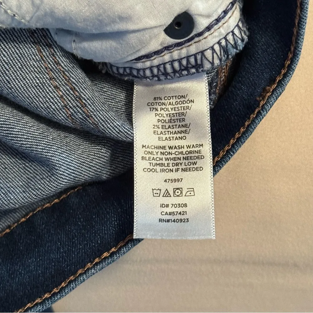 Loft Womens Size 4 Modern Skinny Raw Slit Hem Dark Wash Denim Jeans Stretch - Image 6