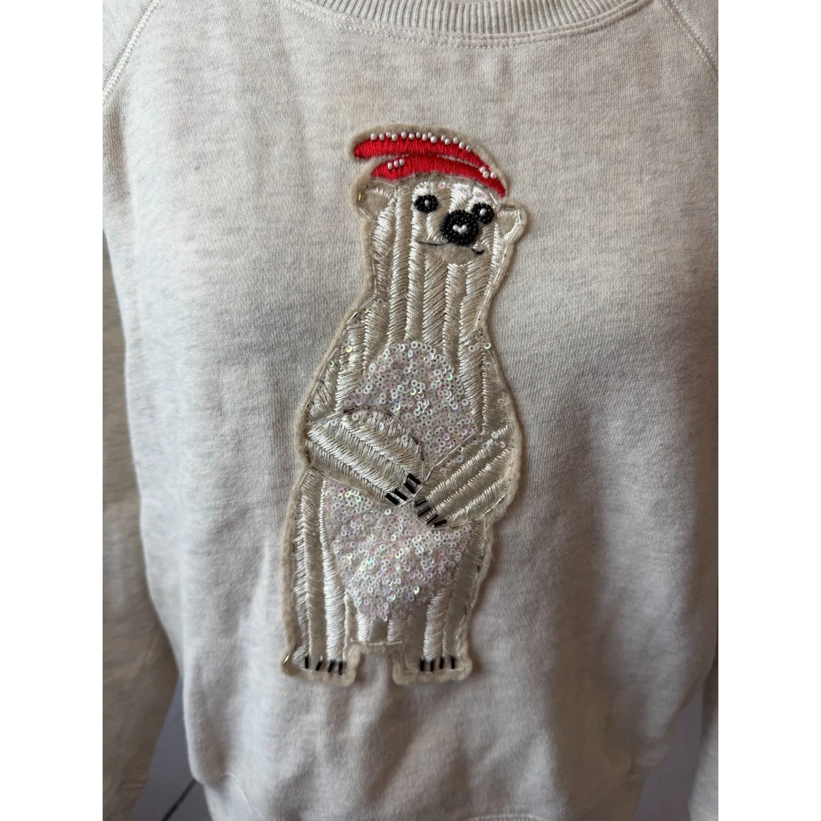 American Eagle Pullover Sweatshirt Small Polar Bear Ugly Christmas Sweater Santa - Image 2