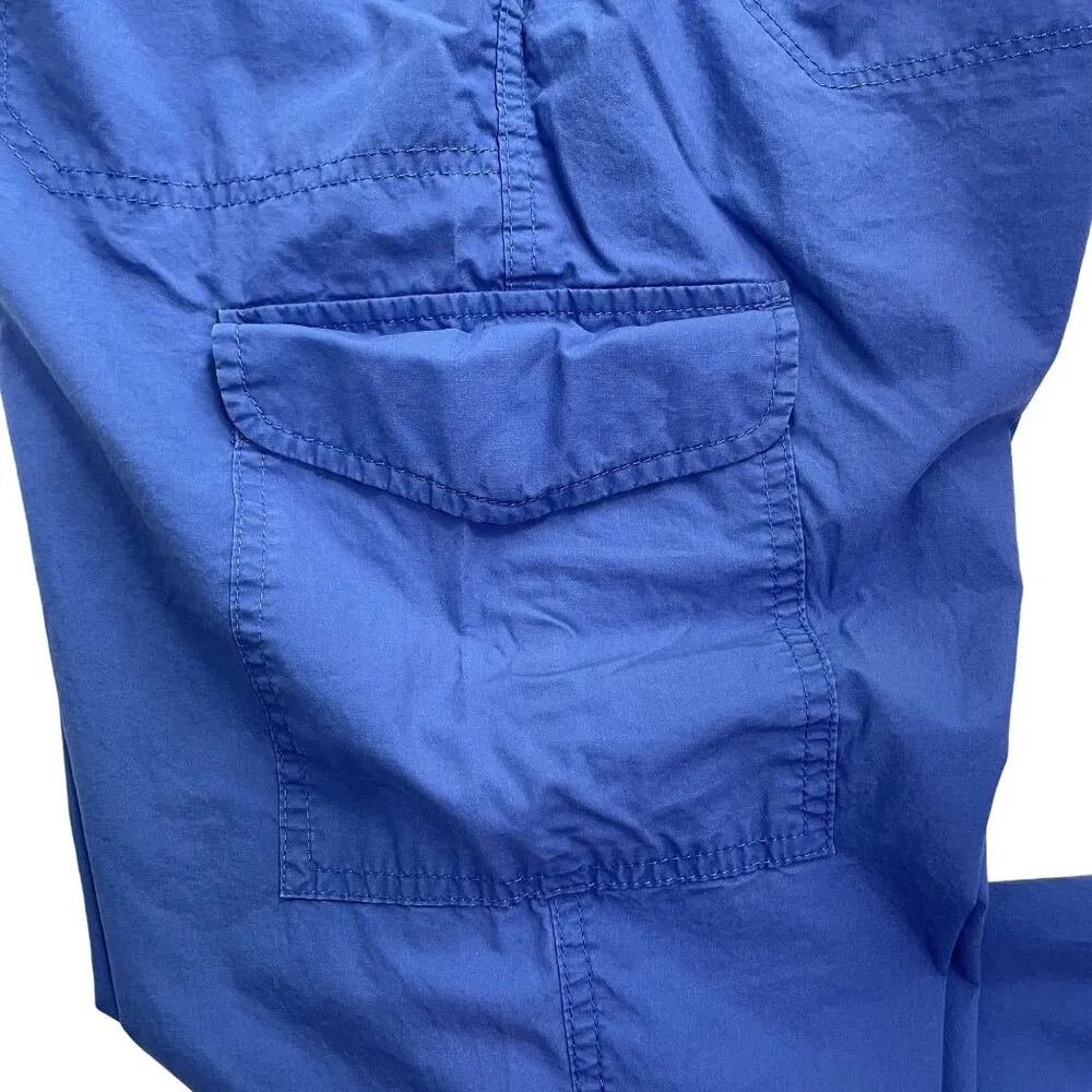 Women Crop Cargo Pants Blue Lightweight Size 14 London Jean u - Image 7