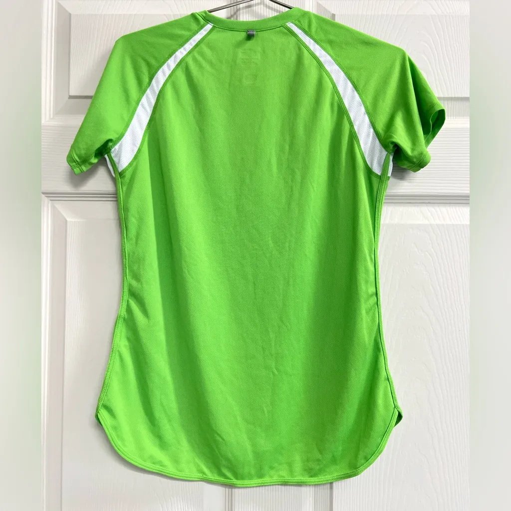 Nike Fit Dry Womens Green & White Vented Short Sleeve Top - Size Medium - VGUC - Image 2