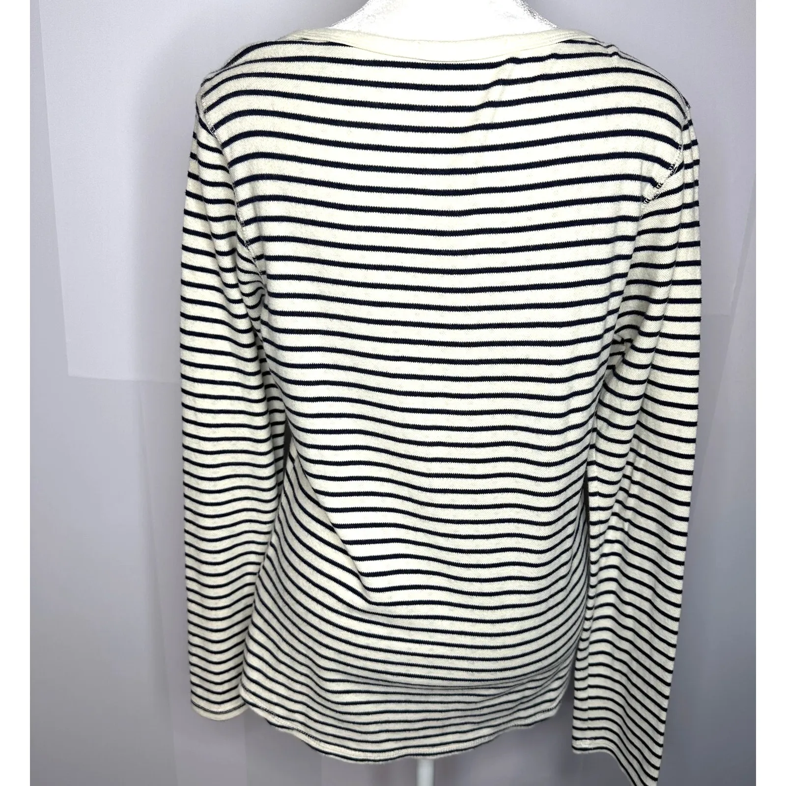 Scotch & Soda Maison Scotch Navy Blue Striped Cotton Crew Pullover Sweater 2 Med - Image 4