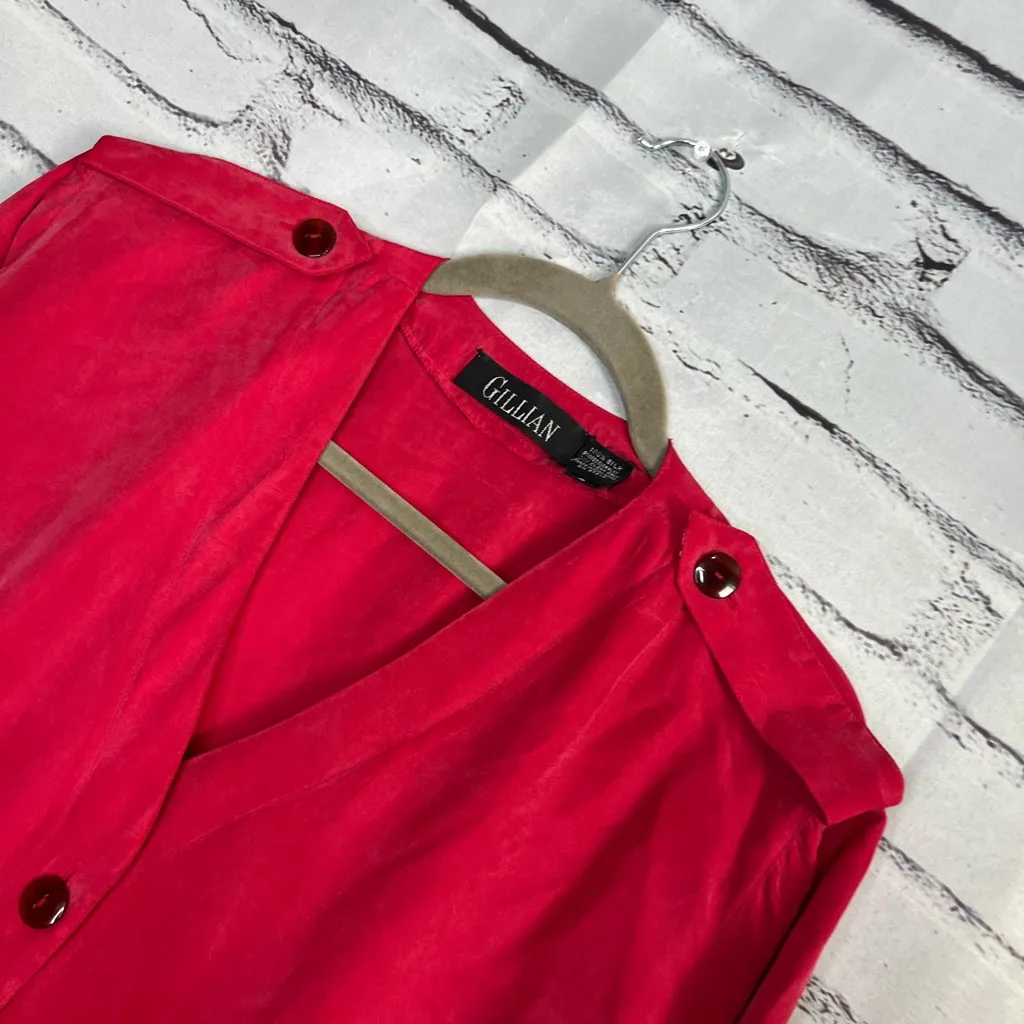 Vintage Gillian Red Silk V - Image 7