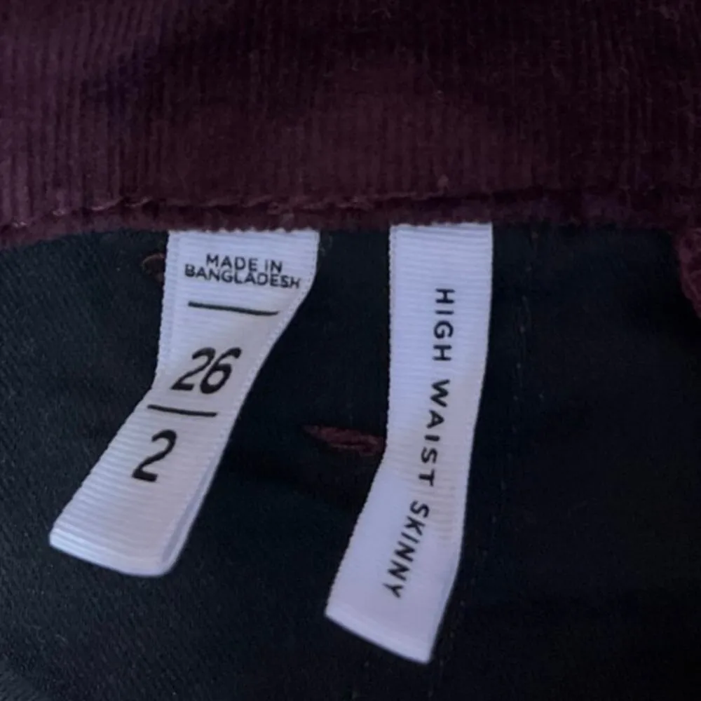 Ann Taylor LOFT Red Corduroy Velvet Velour High Rise Skinny Denim Jeans Pants 26 - Image 5