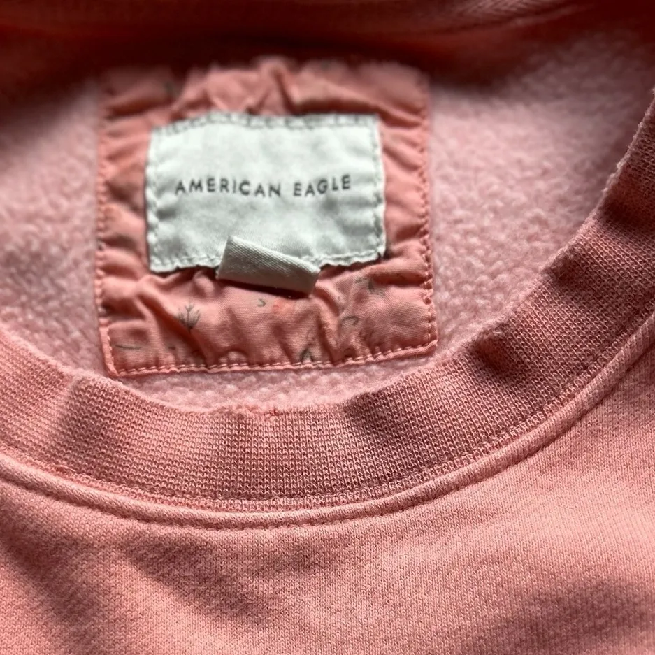 American Eagle Peach Crewneck Sweatshirt Unisex Size M Casual Relaxed Fit Pink Size M - Image 7