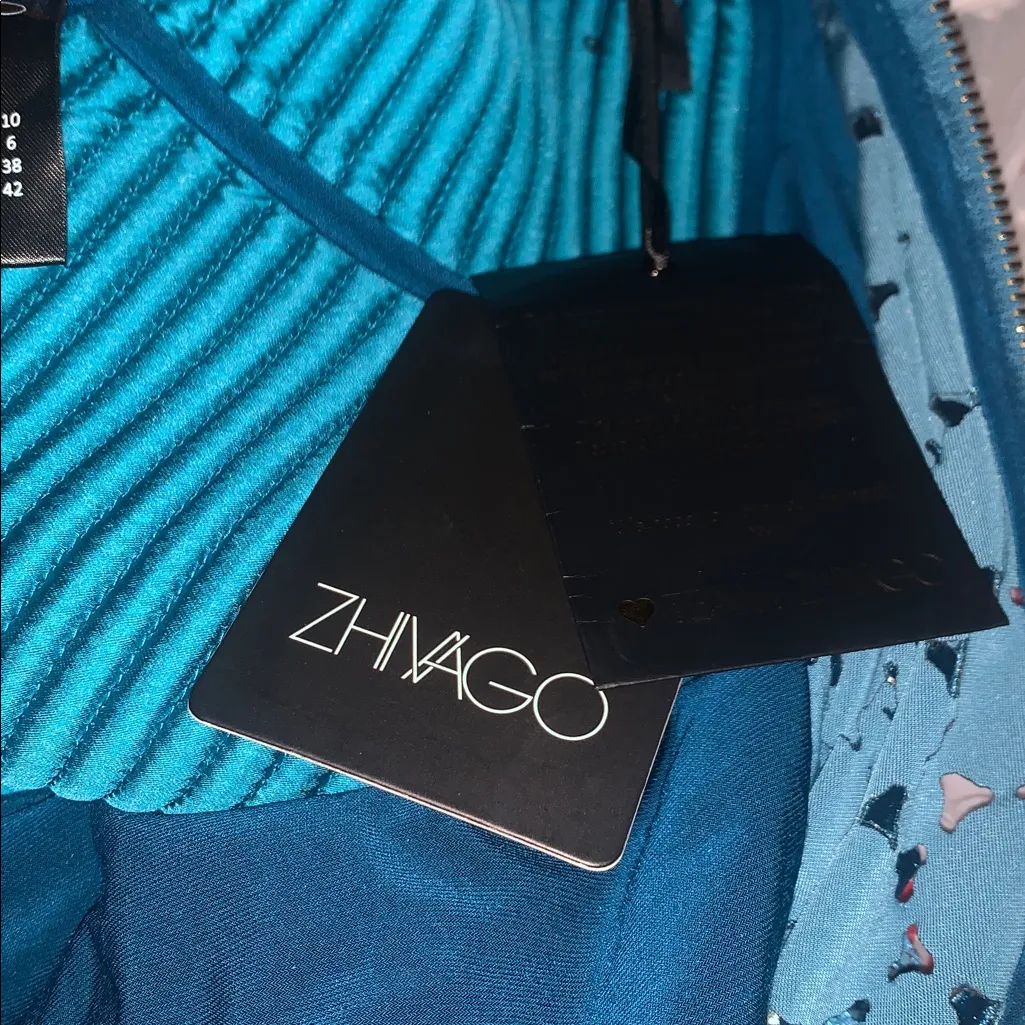 ZHIVAGO NWT SALVATION VELVET MIDI DRESS SIZE 6 REVOLVE Blue - Image 16