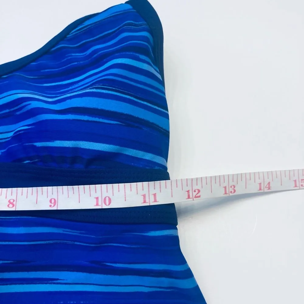 Athleta 984279 Printed Shorebreak‎ Swim Dress Blue UPF 50+ Petite Size XXSP - Image 6