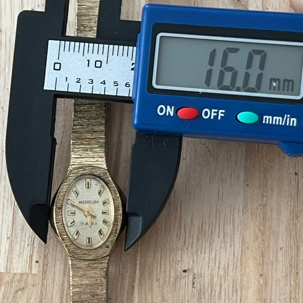 Westclox 17 Jewels Vintage Mechanical Ladies Watch Gold Oval Dial Case Bracelet - Image 8