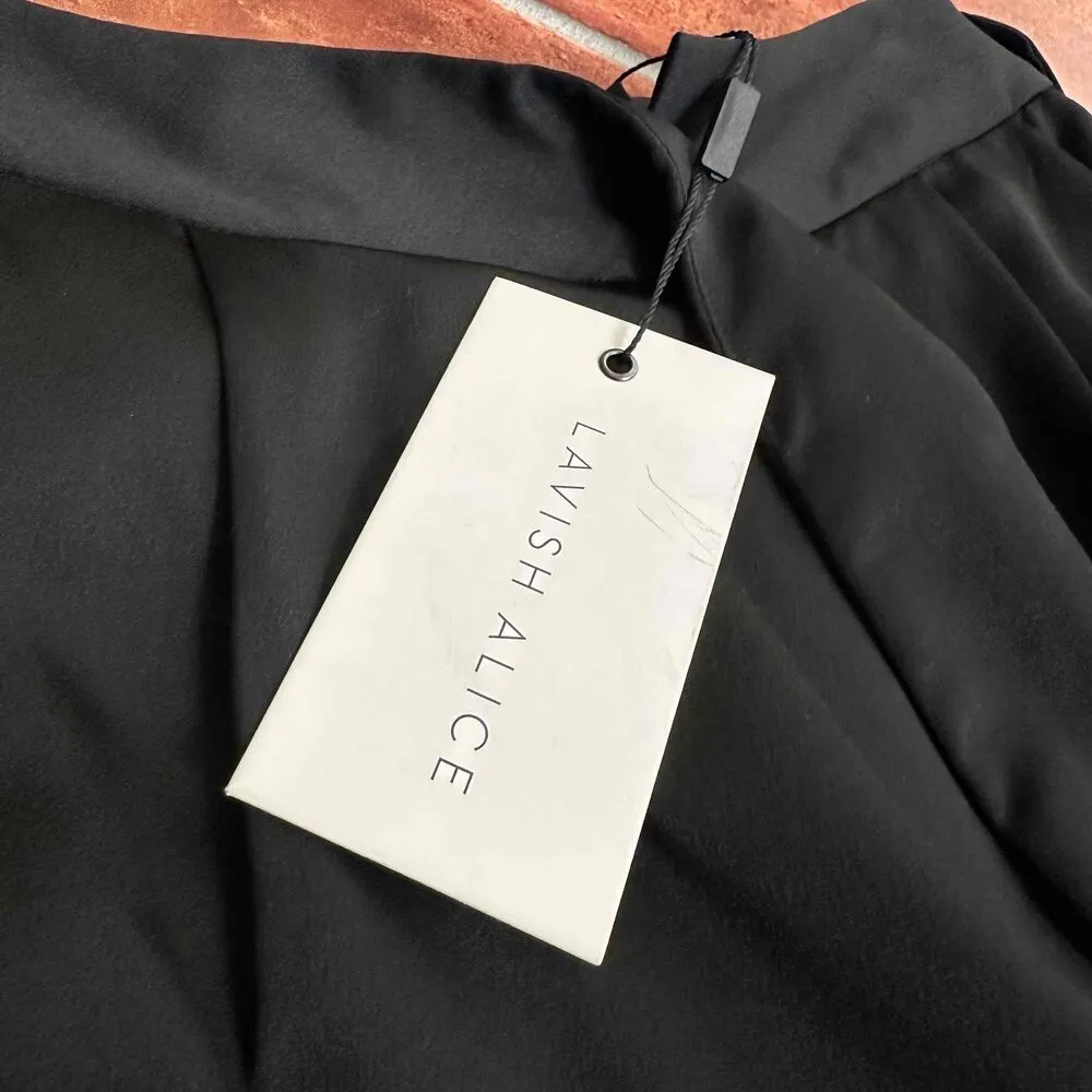 NWT Lavish Alice Black High-Waisted Tailored Trousers Size Extra Small - Image 3