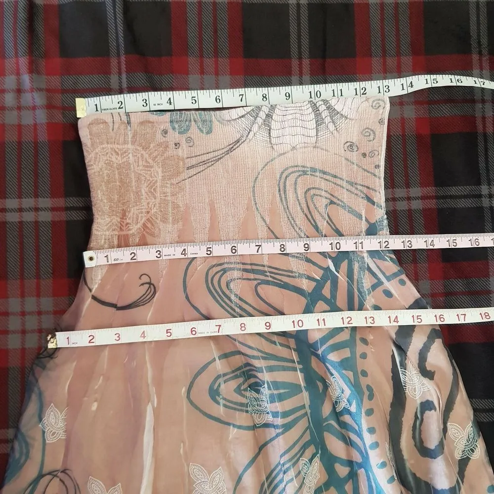 Lapis Womens One size Tube Dress Strapless Floral Smocked Maxi Spring Long Boho Multiple - Image 11