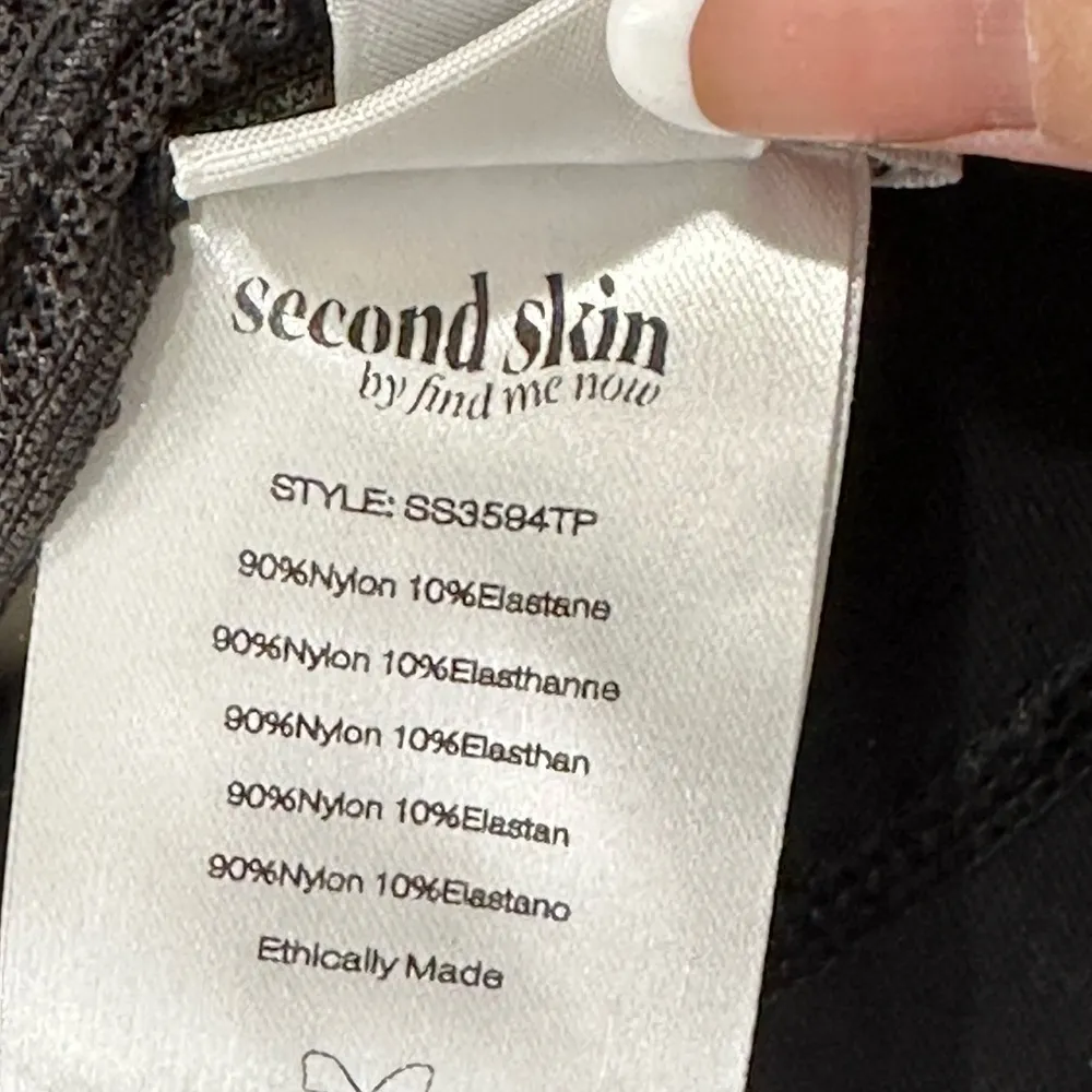 Find Me Now Second Skin Ross Mesh Top Long Sleeve Mock Neck Small Gray Edgy Chic - Image 10