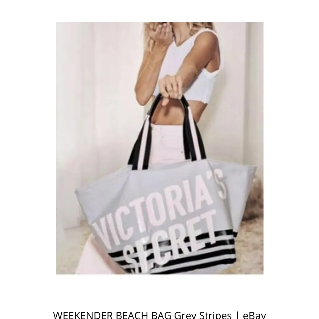 Victoria's Secret 2018 Limited Edition Striped Tote Weekender Beach Bag! NWOT - Image 2