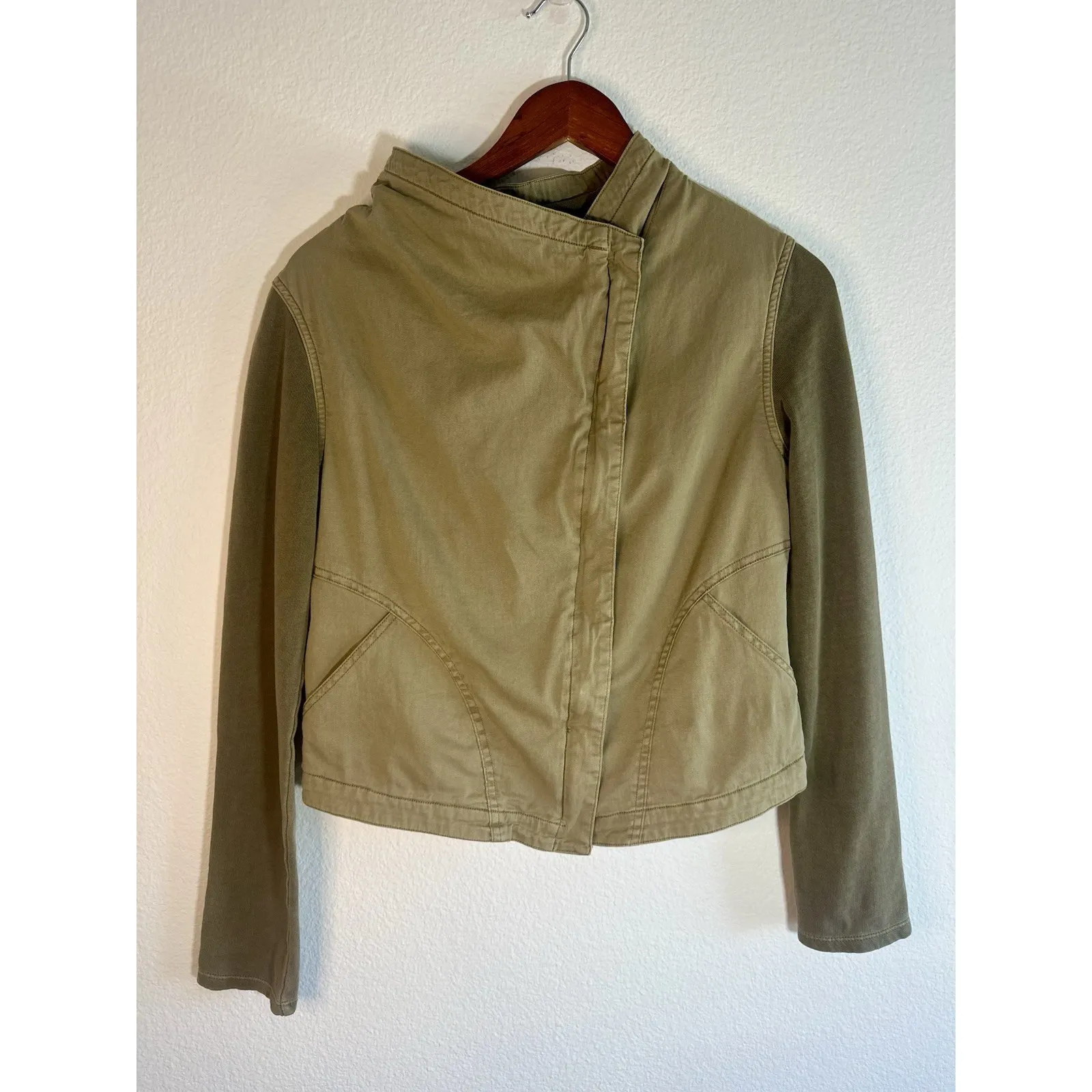 THREAD & SUPPLY WOMENS JACKET ZIP UP GREEN SIZE SMALL - Image 3