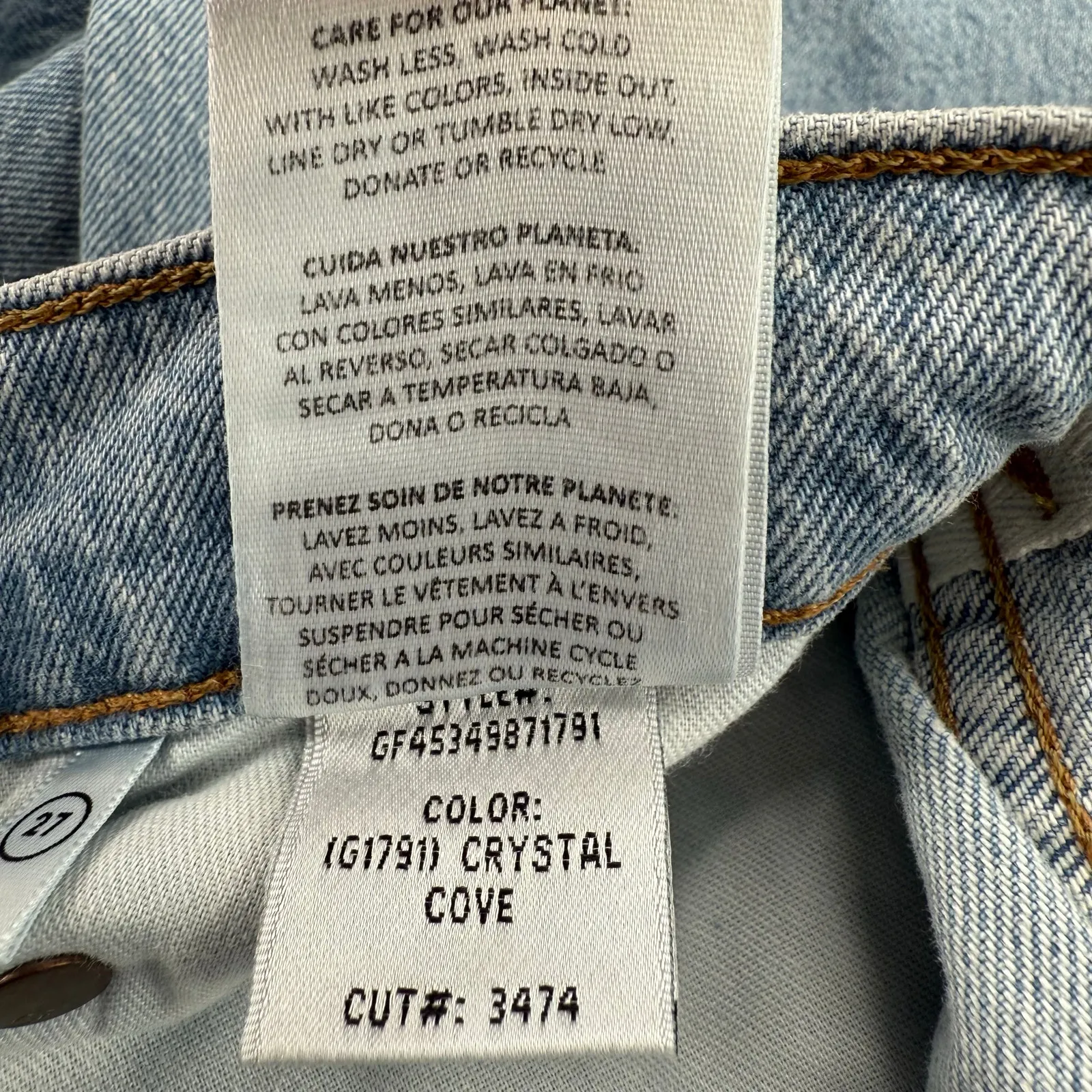 GRLFRND Brooklyn Jeans Size 27 NWT High Rise Straight Crystal Cove Cotton Blend - Image 16