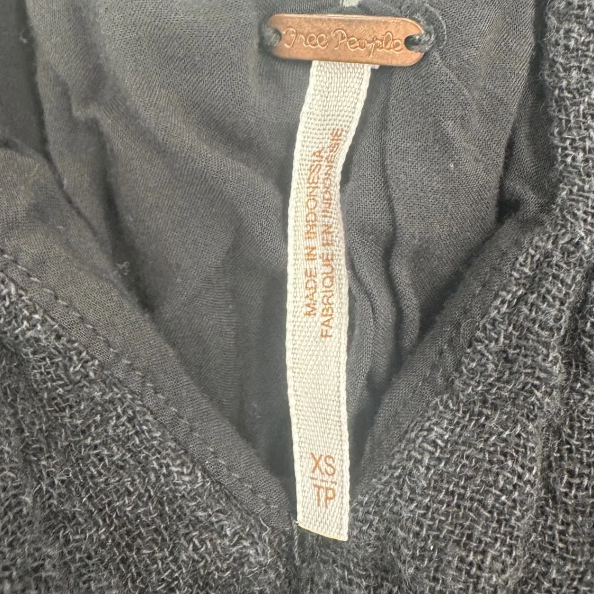 Free People XS Black Smooth Sailing Mini Dress Linen Gauze Fabric Big‎ Pockets - Image 11