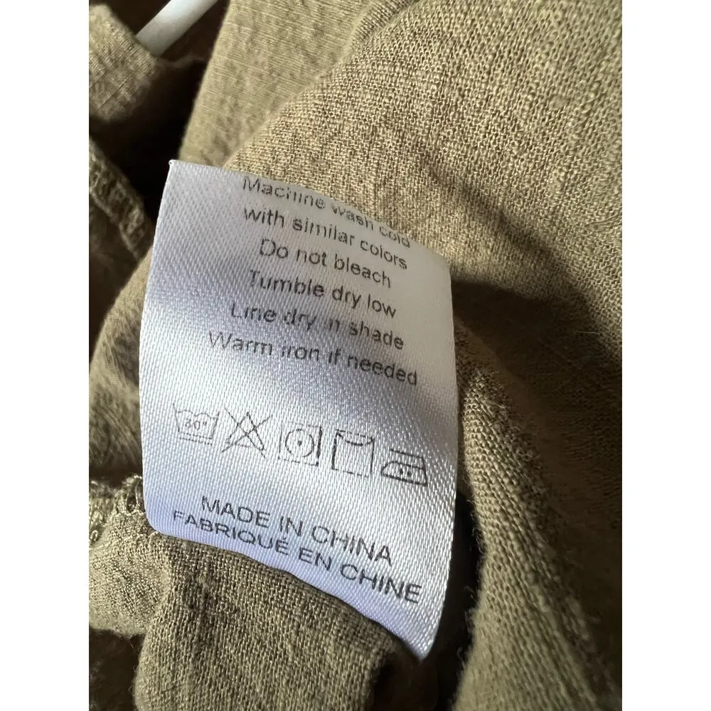 Flax  Blend Long Sleeve Button Down size medium - Image 3