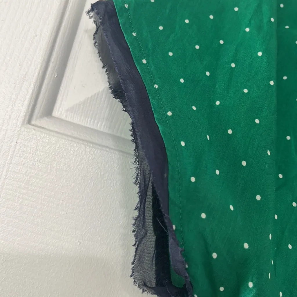 ALLIHOP green and white poka dot dress swim‎ coverup Anthropologie small summer Green - Image 3