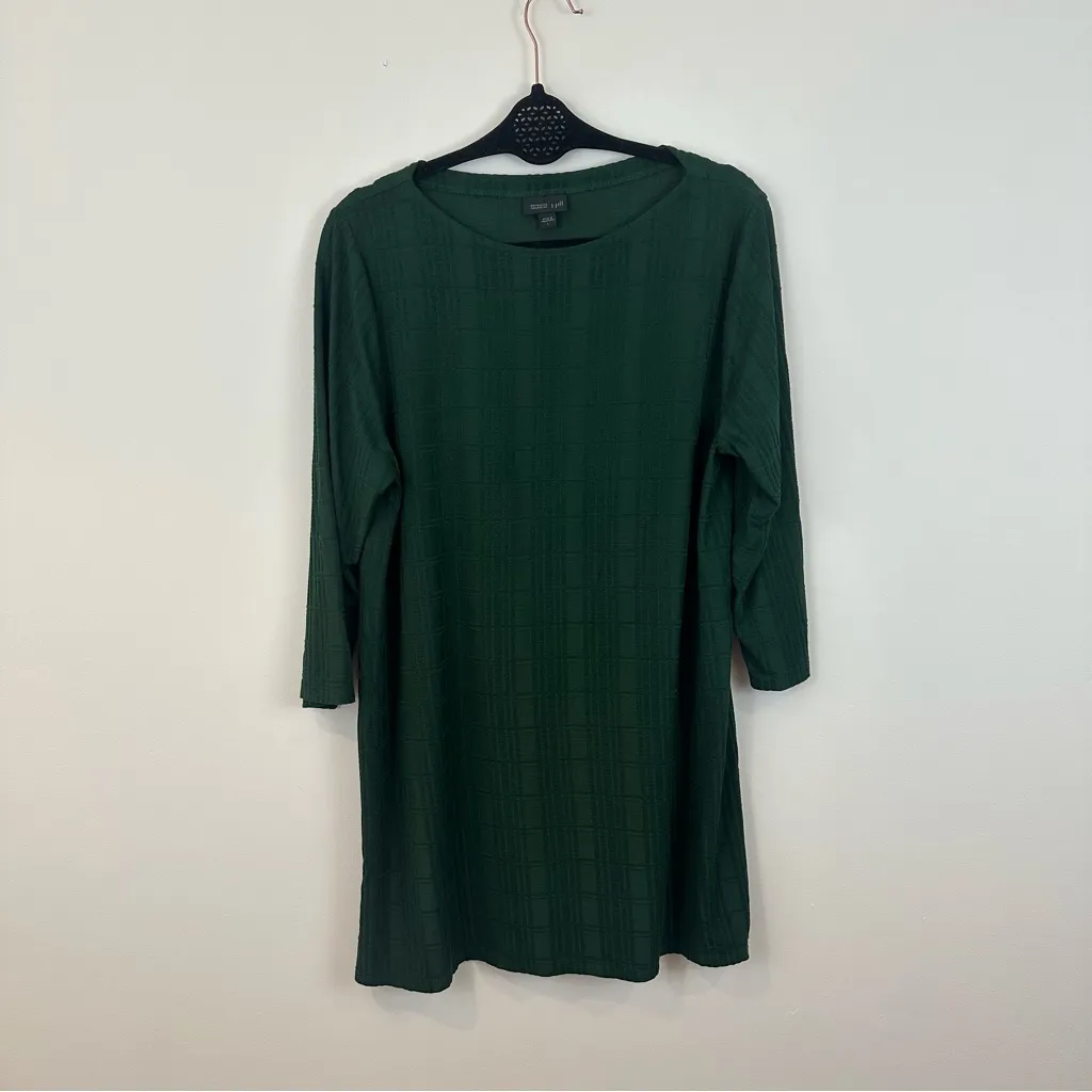 J. Jill Wearever Collection Green Textured Tunic Top Size Large Women’s - Image 2