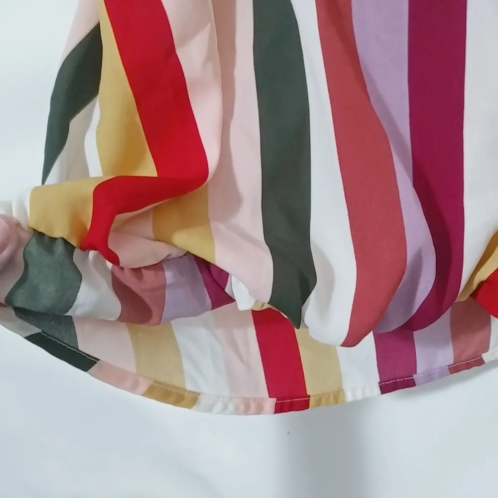 Label S Bold Striped Sleeveless Cross Over Top Pink - Image 3