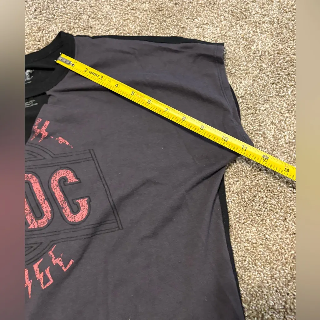 (AC/DC) Split Print Graphic Band V-Neck Mini Dress/Oversized Tee: Size Medium - Image 5