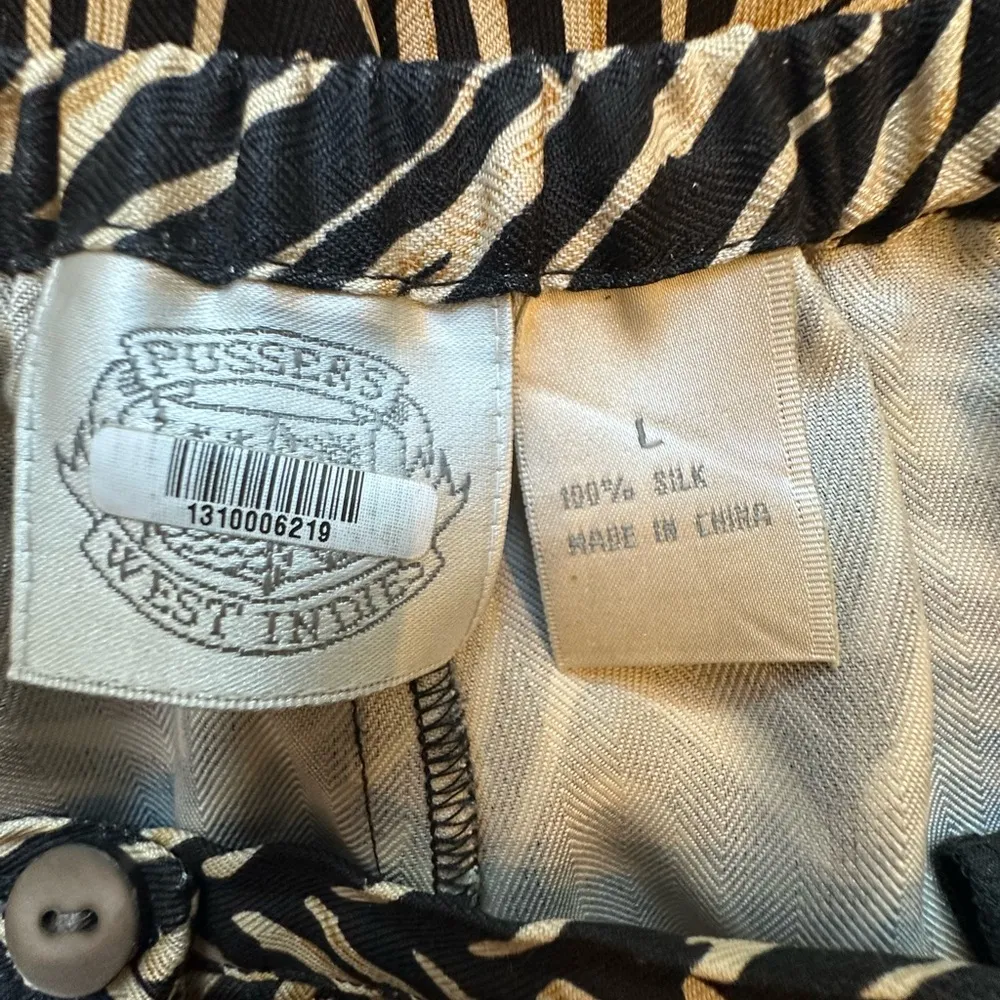 Vintage Pussers West Indies 100% Silk Capri set Shirt M Pants Large Black Size undefined - Image 9