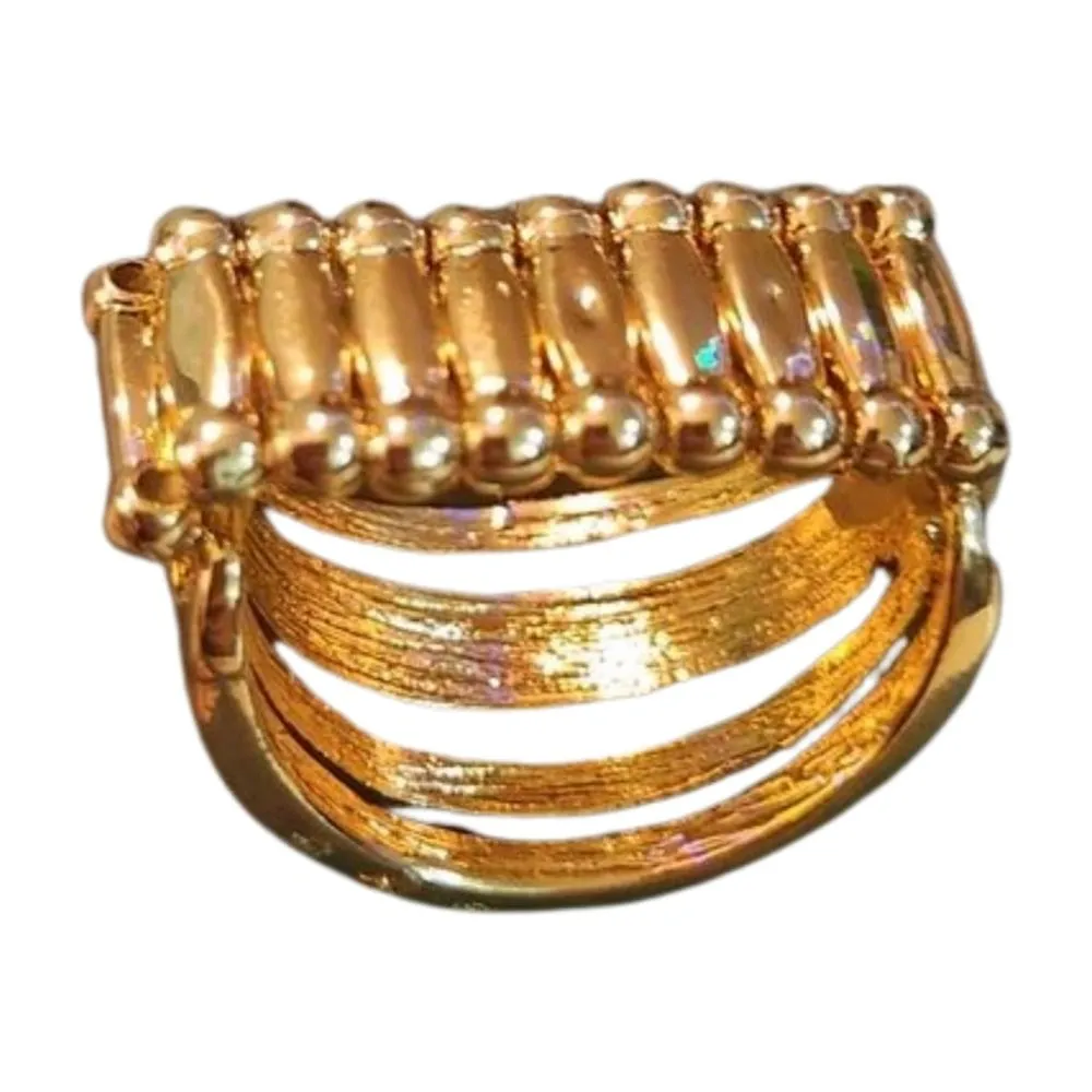 Set of 2 Adjustable Stretchy Rings Gold - Image 5