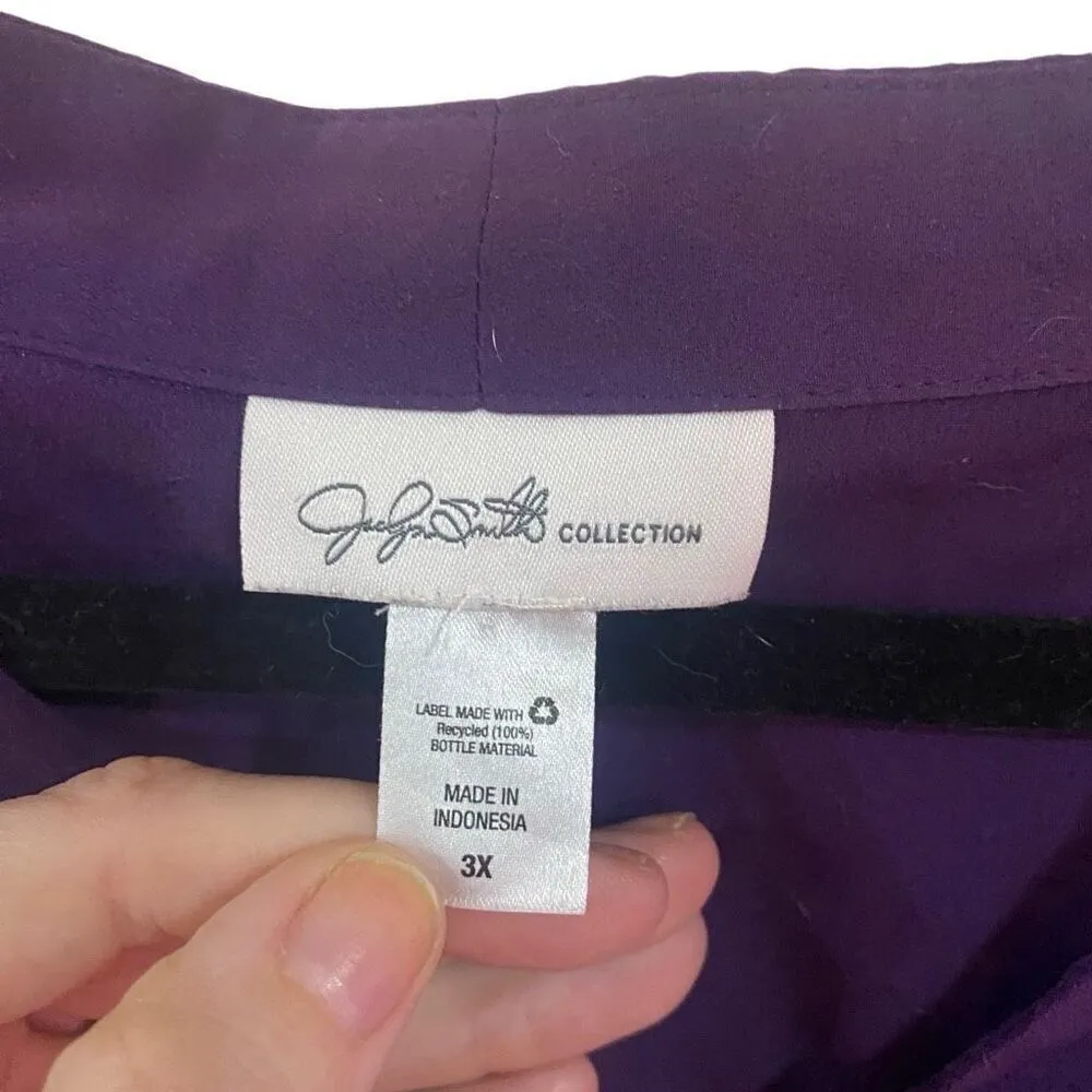 Jaclyn Smith  size 3XL purple zip front blouse - Image 4