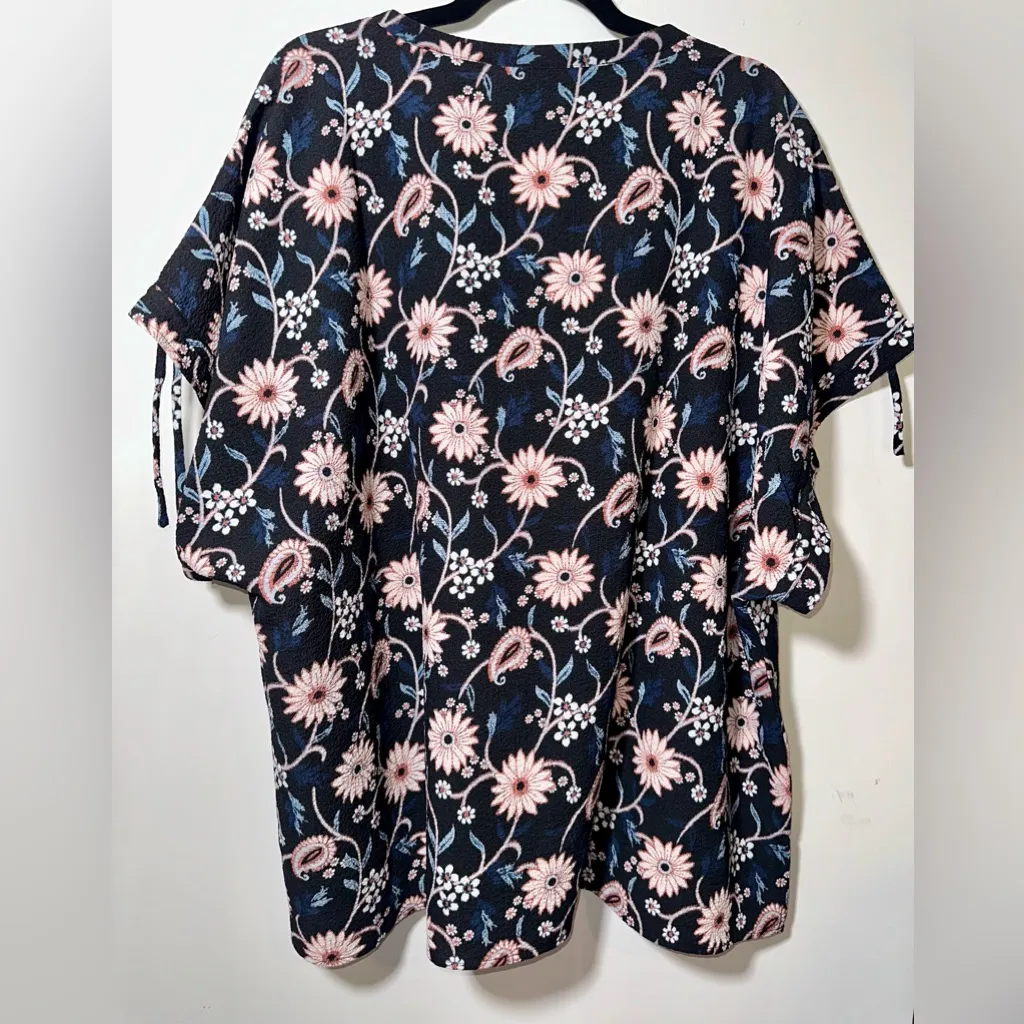 NWOT BOBEAU Floral Boho Flowy and Gauzy Shirt - 3X - Image 2