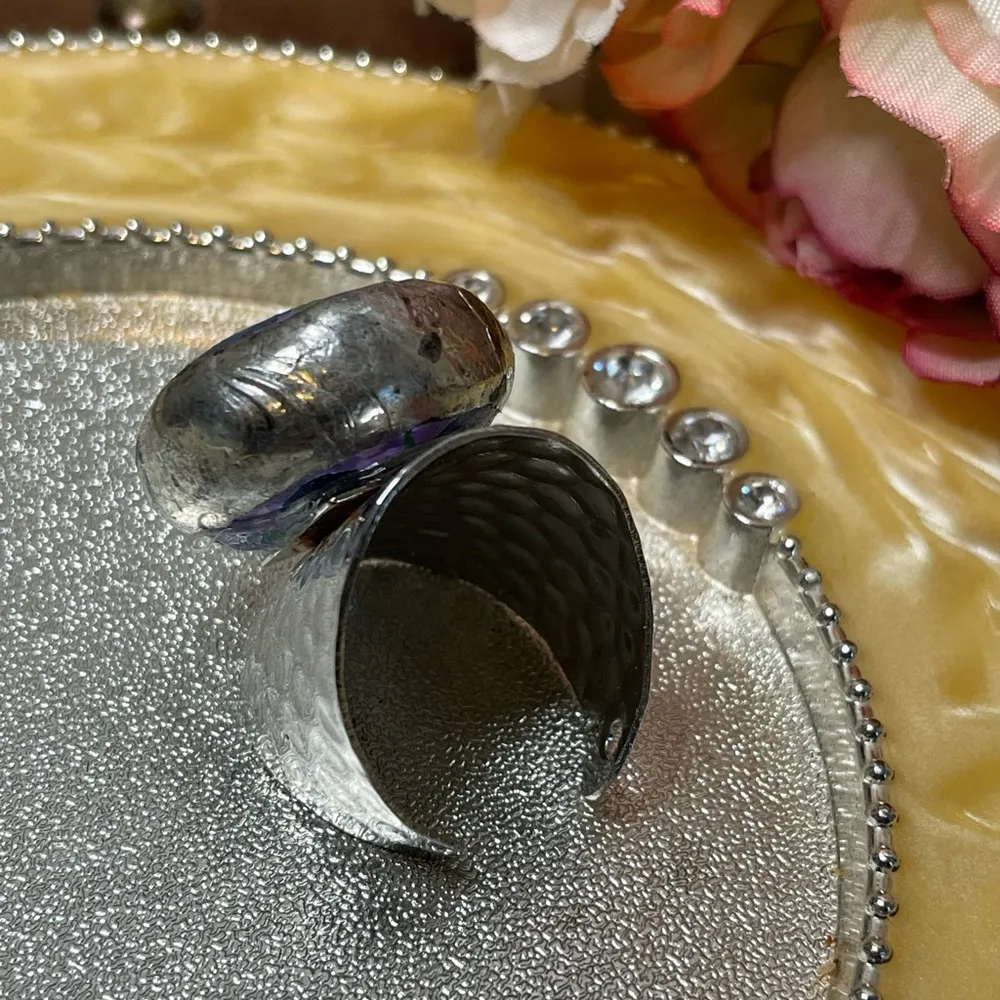 Ladies unique adjustable band ring in brown tones - Image 7