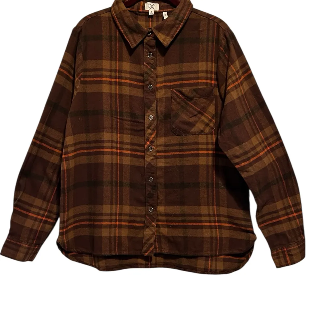 NWOT BKE The Buckle Brushed Plaid Button Down Shirt LS Medium - Image 2