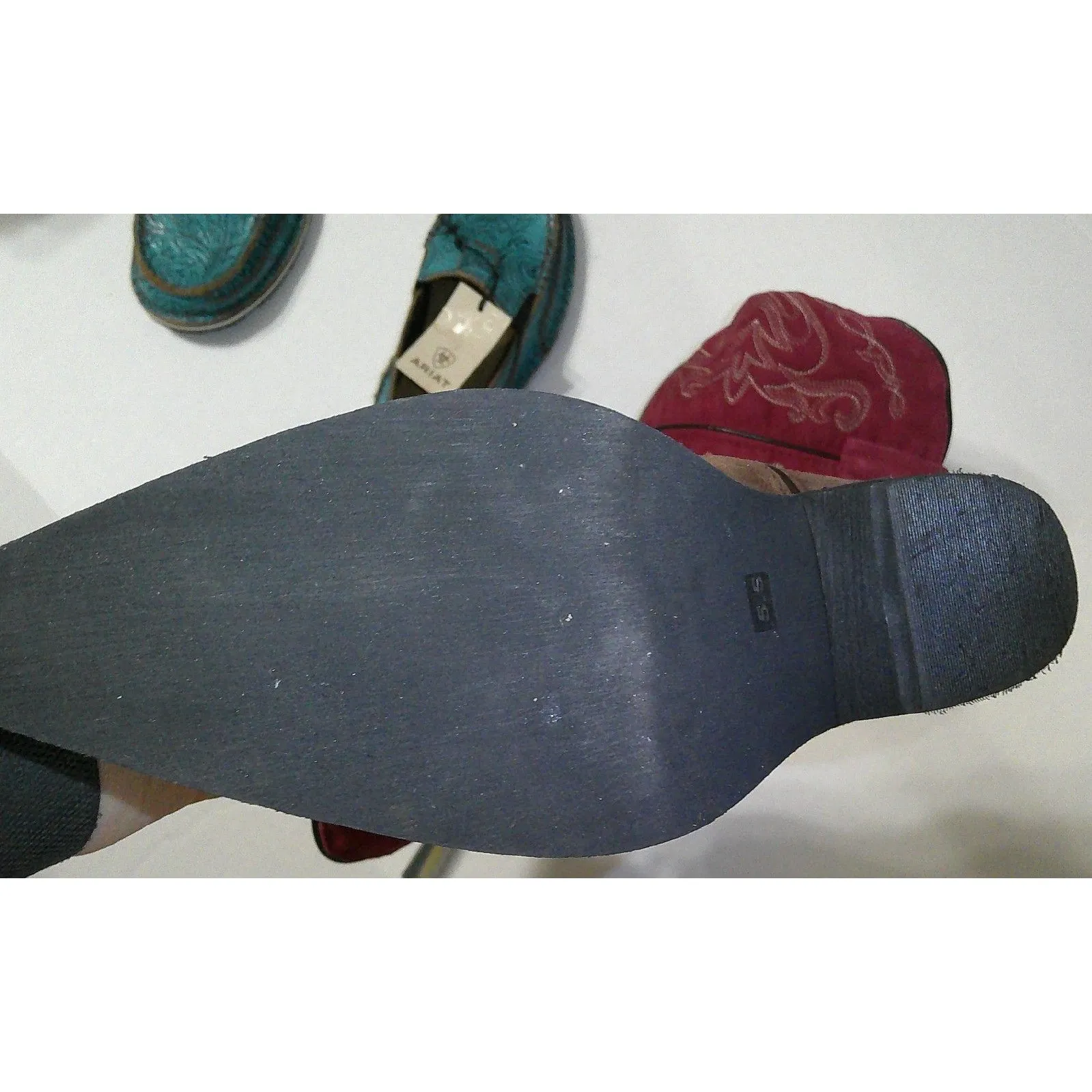 New NWT Boot Shoe Bundle Womens 5.5 Ariat Smoky Boots Western Turquoise Pink Bro - Image 9