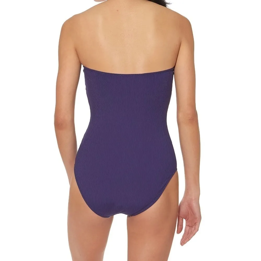 NWT Jessica Simpson Shadow Multi Colorblock Halter One Piece Swimsuit - … - Image 2