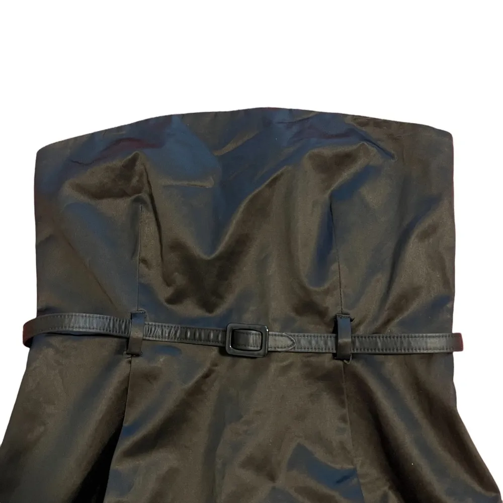 HP🎉 Theory Black Strapless Satin Bubble Dress - Image 6