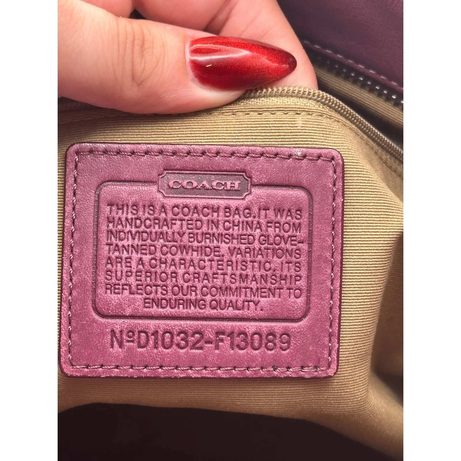 Coach Hamilton‎ Purple Leather Shoulder Bag - Image 6