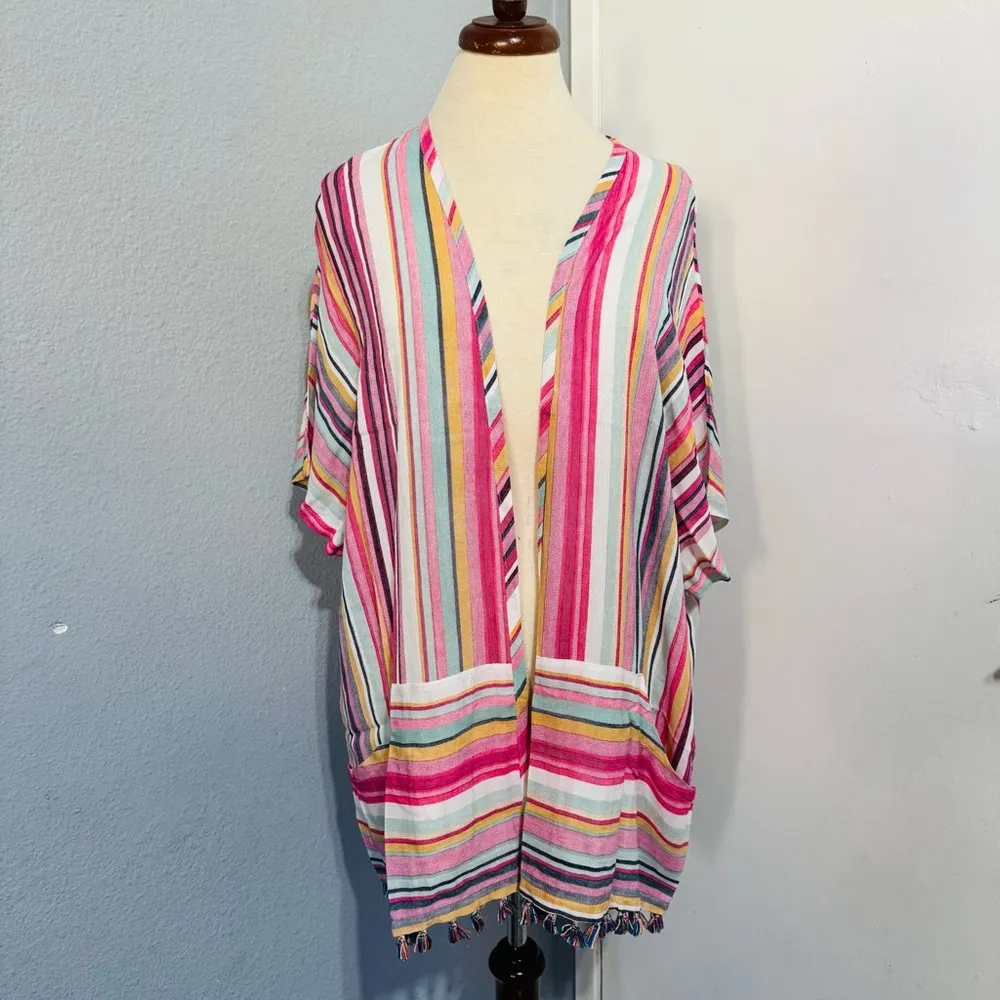 Main Strip Pink and White Blouse Elegant Top - Image 8