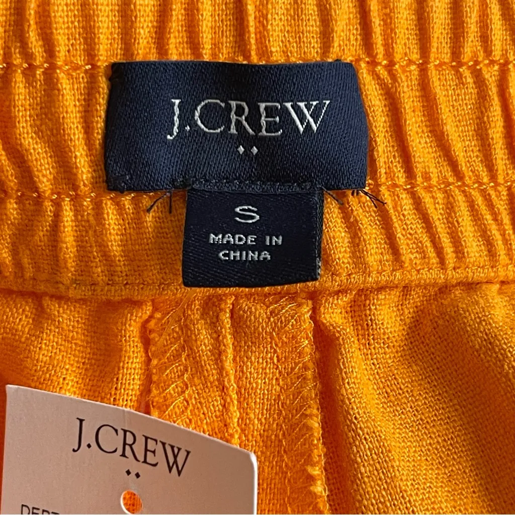 J. Crew Linen Blend Orange Women's Shorts Size S Pull On Drawstring Lightweight - Image 7