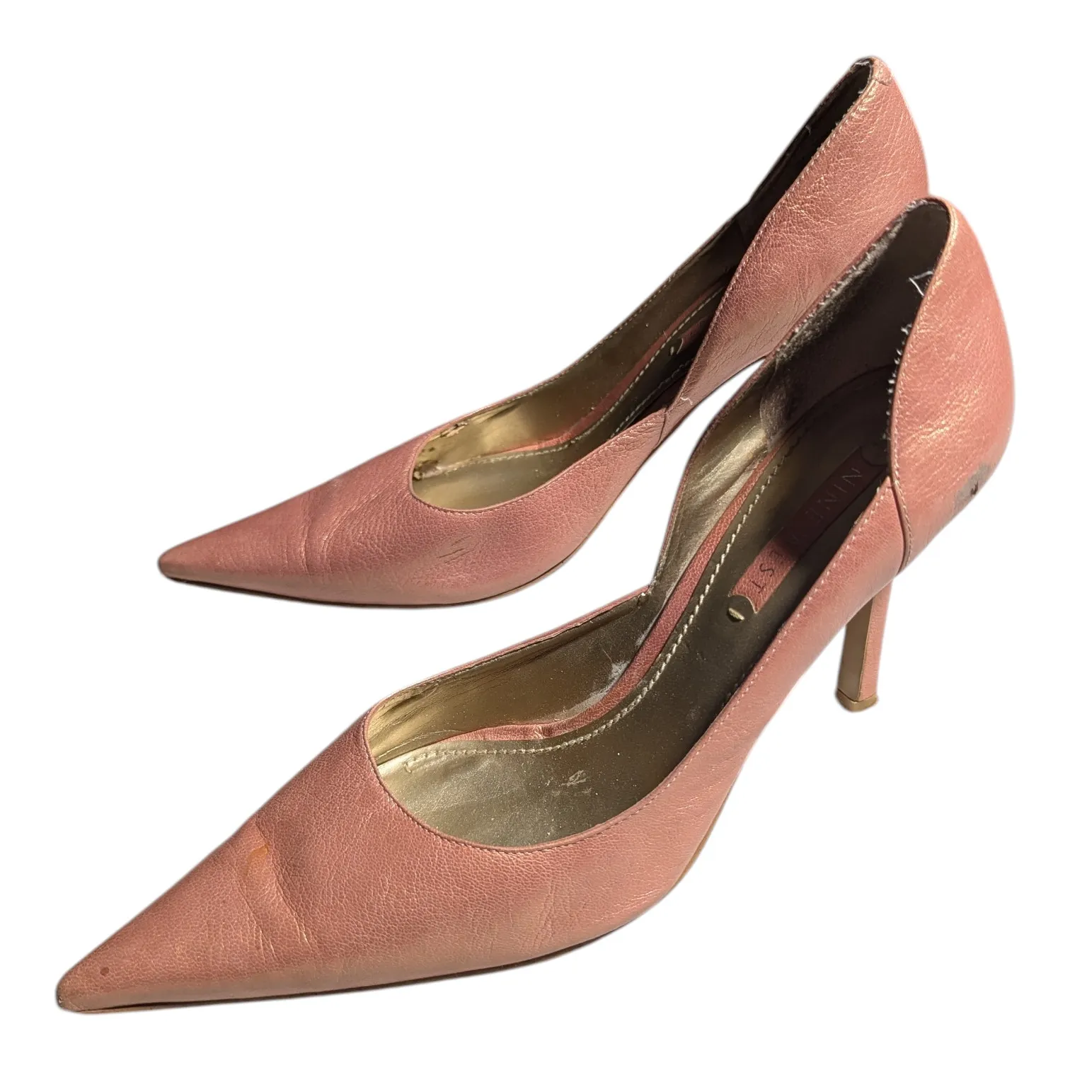 Vtg Y2K Nine West Metallic Pink Rose Gold Pointed Toe Stiletto Heel Pumps Sz 8 - Image 8