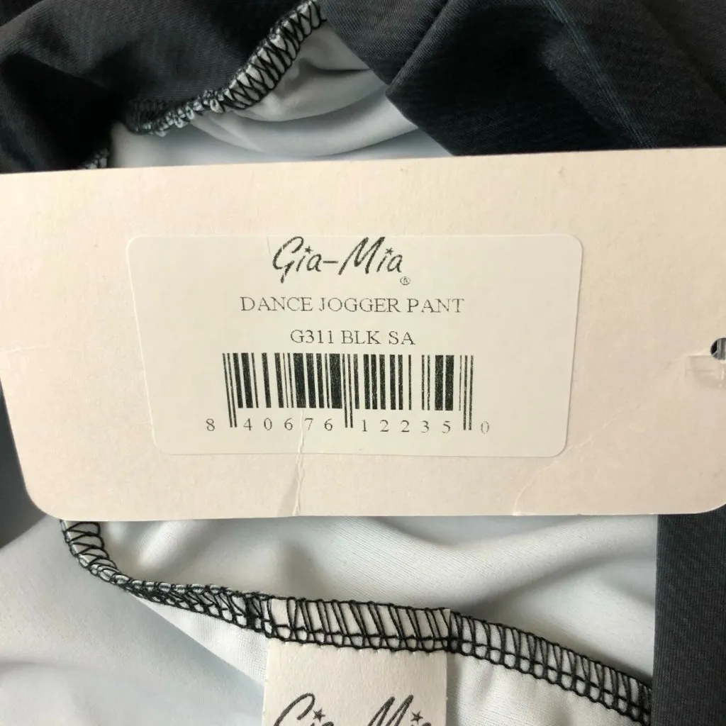 Gia Mia Dancewear Womens Skinny Jogger Pants Dance Pull On Black White Size S - Image 4