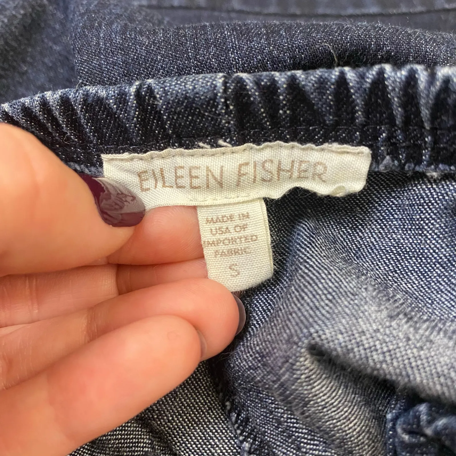 Eileen Fisher Cropped‎ Slim Leg Denim Pedal Pusher Pants Womens Size S - Image 2