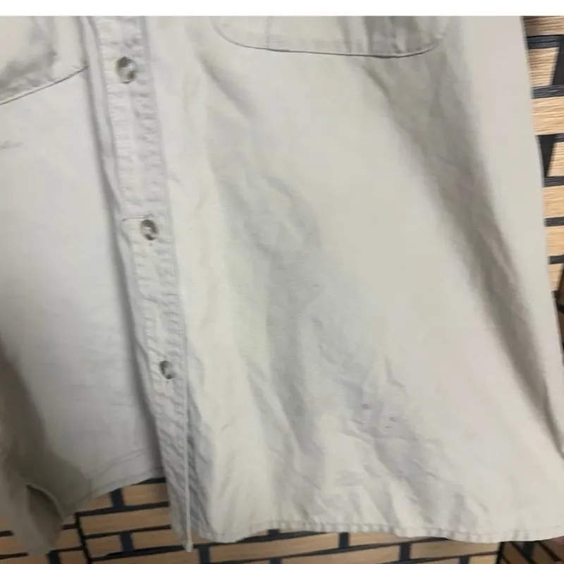 Cabelas Tan Button Down Shirt Size Medium - Image 3