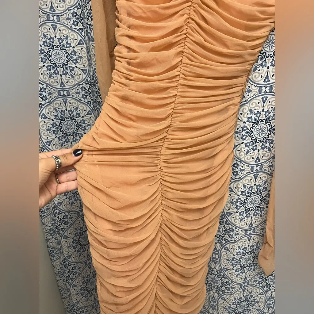 A.L.C. Revolve ALC Womens Ruched XS/Sleeve Midi Maxi Bodycon Dress NEW NWT - Image 4